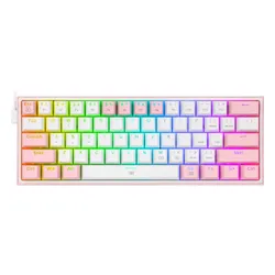 Klawiatura mechaniczna Redragon K617 Fizz RGB Biało-różowy