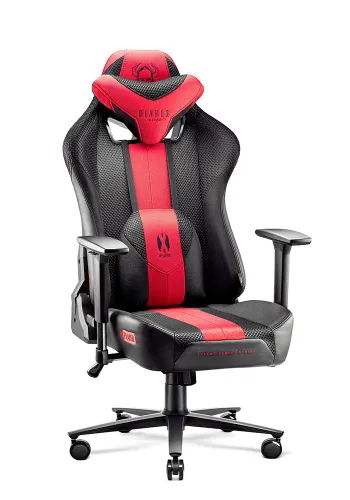 Fotel Diablo Chairs X-Player 2.0 Normal Size Gamingowy do 160kg Skóra ECO Tkanina Karmazynowo-antracytowy