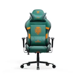 Fotel Diablo Chairs X-One 2.0 World of Tanks Gamingowy do 160kg Skóra ECO Tkanina Zielono-pomarańczowy