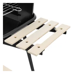 Grill węglowy ogrodowy na kółkach z 3 półkami i rożnem