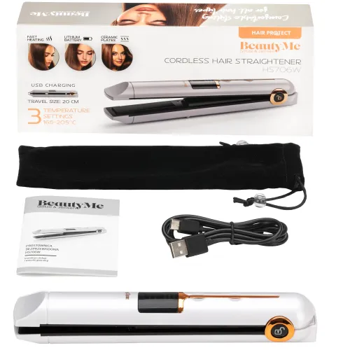 Prostownica bezprzewodowa BEAUTYME HS706W Hair Protect 205 stopni