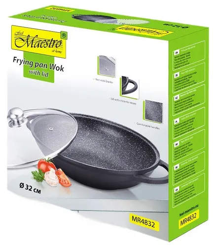 Patelnia wok MAESTRO MR-4832 32 cm