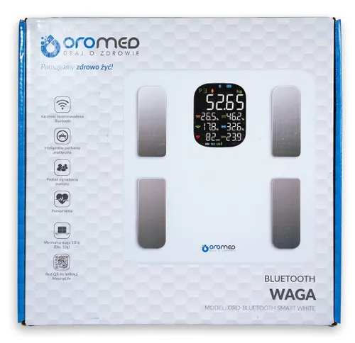 Waga łazienkowa OROMED Oro-Bluetooth H Smart Biały