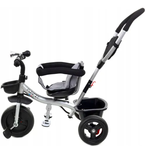 Rowerek trójkołowy z daszkiem FUNFIT obracany 360° wolne koło +trąbka