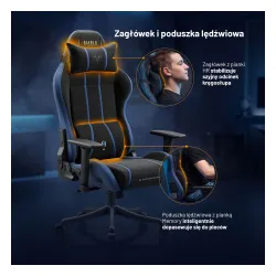 Fotel Diablo Chairs X-One 2.0 Small Night Blue Gamingowy do 90kg Tkanina Czarno-Niebieski