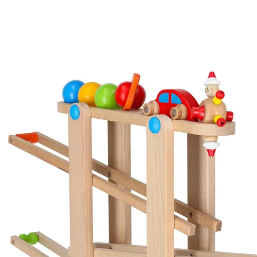 Drewniany Tor Kulkowy Samochodowy Kulodrom Zjeżdżalnia Piłek Montessori Xxl
