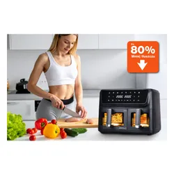 Air Fryer Frytkownica beztłuszczowa ELDOM FR220 Dualo 11l z podwójnym koszem i okienkiem do obserwacji postępów gotowania