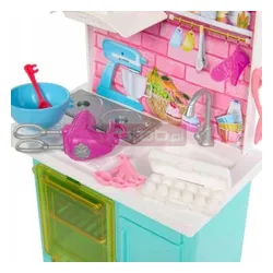 LALKA BARBIE KUCHNIA PIECZENIE zestaw do zabawy z dwiema lalkami HJY94