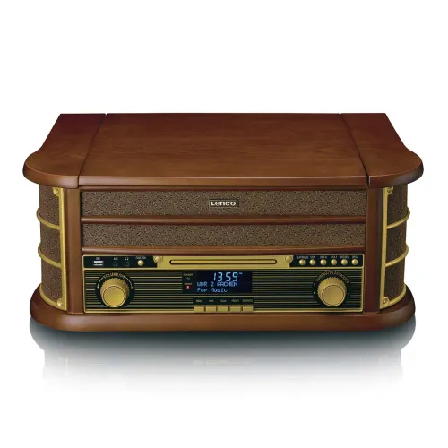 Gramofon Lenco TCD-3571MY Półautomatyczny Napęd paskowy Przedwzmacniacz Bluetooth Brązowy