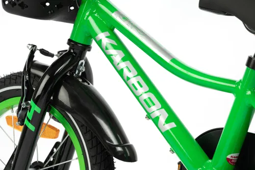 Rower dziecięcy KARBON Jazz 14 cali dla chłopca Zielony Neon