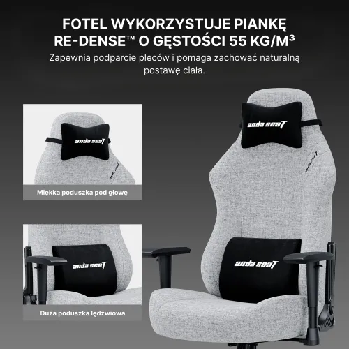 Fotel Anda Seat Luna L Orange Fabric Gamingowy do 100kg Tkanina Pomarańczowy