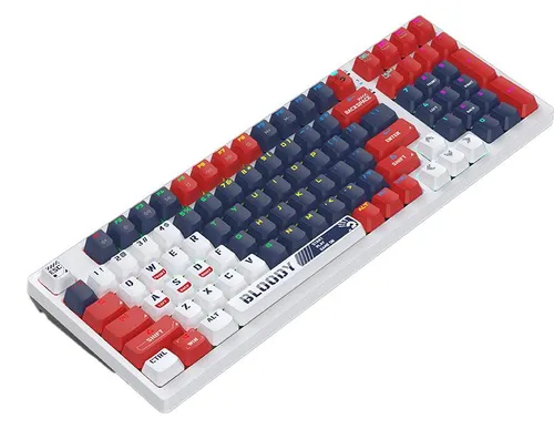 Klawiatura mechaniczna A4tech Bloody S98 Sports Navy - BLMS Red - biały