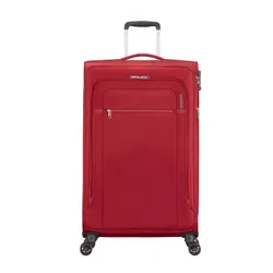 Poszerzana walizka duża American Tourister Crosstrack - red/grey