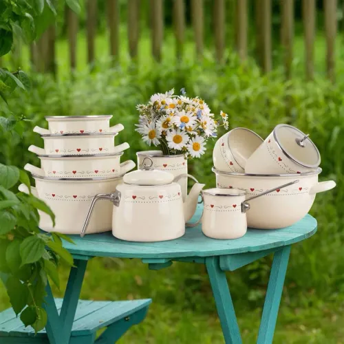 Garnek emaliowany kremowy TONCA 4 l