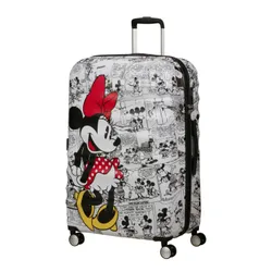 Walizka duża American Tourister Wavebreaker Disney - Minnie comics white