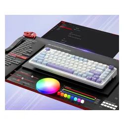 Klawiatura REDRAGON Ucal Max K673WBP RGB Hot Swap Manbo Switch Biało-fioletowo-niebieski