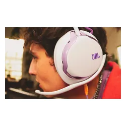 Słuchawki JBL Quantum 250, Nauszne, Dźwięk przestrzenny Biało-fioletowy