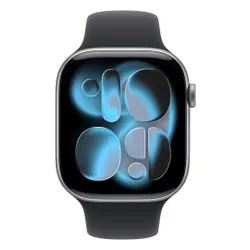 Apple Watch 11 GPS + Cellular 46mm koperta z aluminium (gwiezdna szarość) + pasek sportowy rozmiar S/M (czarny)