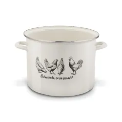 Garnek emaliowany duży z szklaną pokrywką TADAR 12 l