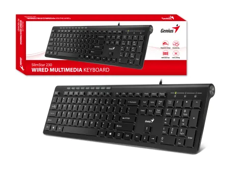 Klawiatura membranowa Genius Slimstar 230 II Czarny