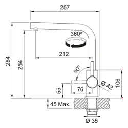 Bateria FRANKE Lina L 115.0728.482 Orzechowy