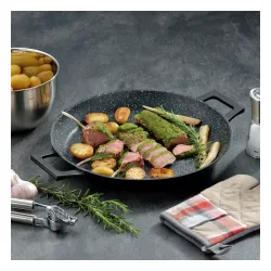 KELA Stella Nova 36 cm czarna - patelnia do paelli nieprzywierająca