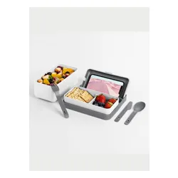 Lunchbox / śniadaniówka ze sztućcami Blim + Bauletto M - arctic white