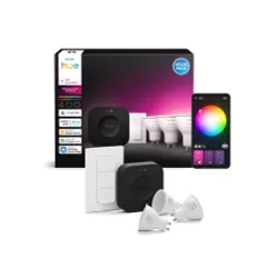 Zestaw Philips Hue White and Colour Ambiance 3 żarówki GU10 + regulator przyciemniania + Bridge Pro