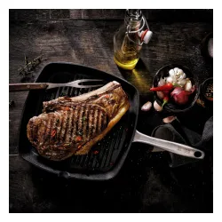 SKOTTSBERG Cast Iron 24 x 24 cm - patelnia grillowa / ogniskowa żeliwna nieprzywierająca