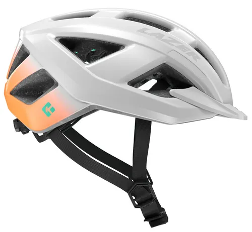 Kask rowerowy LAZER Cerro KinetiCore Biało-pomarańczowy MTB (rozmiar S)