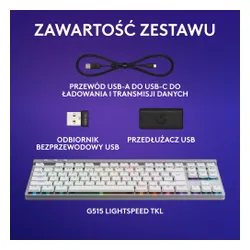 Klawiatura mechaniczna Logitech G515 LIGHTSPEED TKL Biały