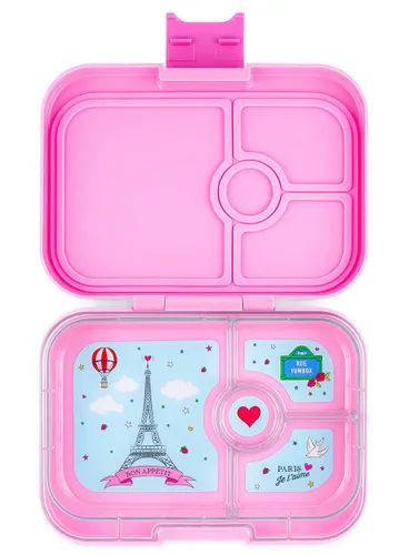 Yumbox Panino-FİFİ pink / Paris'in orta dikdörtgen öğle yemeği kutusu bir tepsi