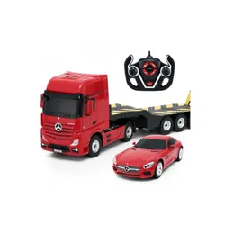 Zdalnie sterowany samochód COIL auto RC pilot duży zestaw 2 auta Mercedes Actros z lawetą 1:24 RTR czerwony