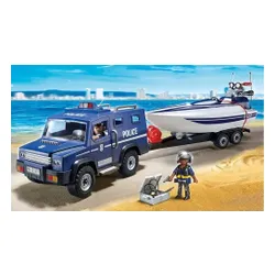 Playmobil 5187 полицейский внедорожник с моторной лодкой