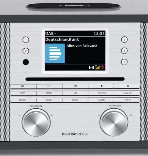 Radioodbiornik TechniSat DigitRadio 650 Radio FM DAB+ Internetowe Bluetooth Czarno-srebrny