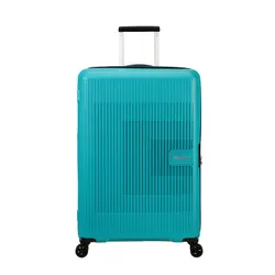 Большой расширяемый чемодан American Tourister AeroStep-turqoise tonic