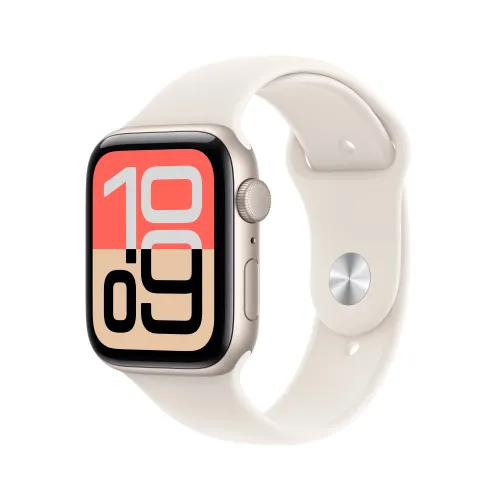 Apple Watch SE 3gen GPS koperta 40mm z aluminium Księżycowa poświata pasek sportowy Księżycowa poświata M/L