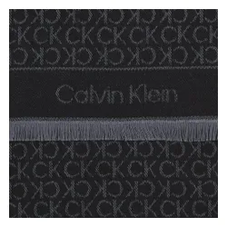 Calvin Klein monogramă Jacquard eșarfă 40x180 K60K611116 CK Negru BAX