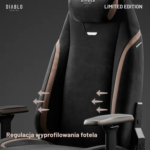 Fotel Diablo Chairs X-Eye 2.0 Ultra Gamingowy do 140kg Tkanina Czarny