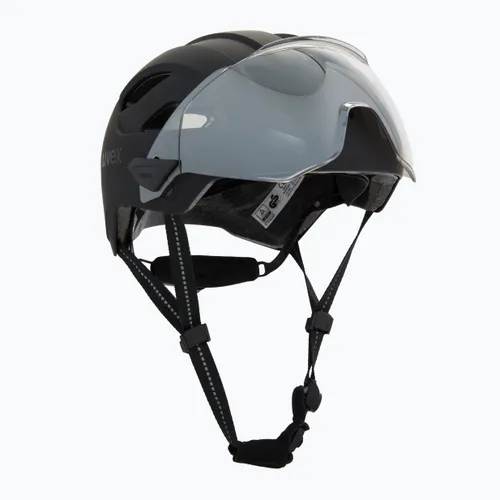 Kask rowerowy UVEX Stride Visor black matt/lite mirror silver