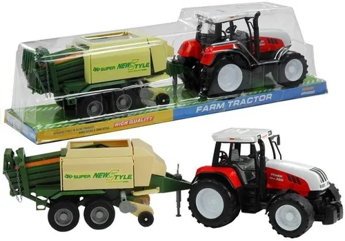 Duży Traktor Z Maszyną 65Cm Ruchome Elementy Napęd Prasa Do Słomy 2 Kolory