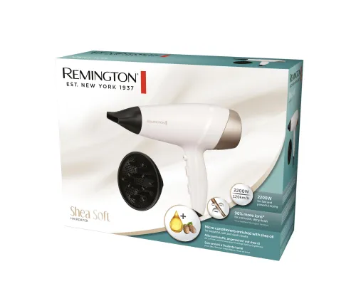 Remington Shea фен мягкий D4740 ионизация диффузор холодный воздух 2200 Вт 2 скорости выдувания 3 уровня температуры