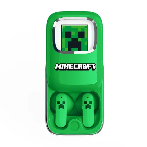 Słuchawki bezprzewodowe z mikrofonem OTL Technologies Minecraft Creeper Slide TWS Douszne Zielony