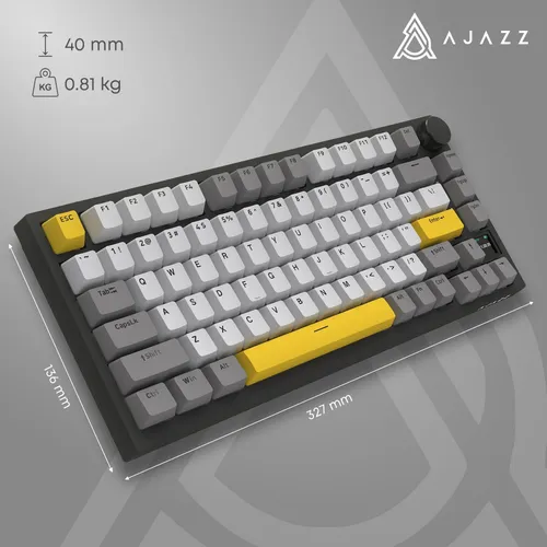 Klawiatura AJAZZ AK820 Pro RGB Hot Swap Flying Fish Switch Czarno-szaro-żółty