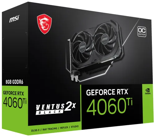 Karta graficzna MSI GeForce RTX 4060 Ti Ventus 2X Black OC 8GB DLSS 3