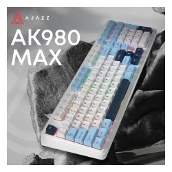 Klawiatura magnetyczna Ajazz AK980 MAX Biało-Niebieski