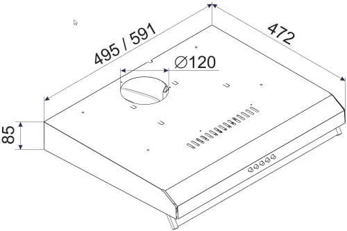 Okap Amica OSC5132SI Srebrny