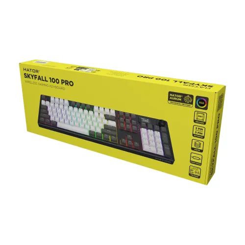 Klawiatura mechaniczna Hator Skyfall 100 Pro Wireless Aurum Vanila Czarno-Szara