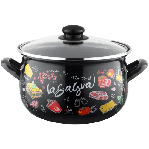 Garnek emaliowany z pokrywką EMALIA POLSKA PLESZEW LASAGNA 2,2 l