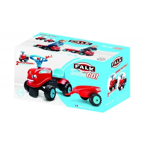 Falk Jeździk Traktor Go! Z Przyczepą Czerwony 1-3 Lat